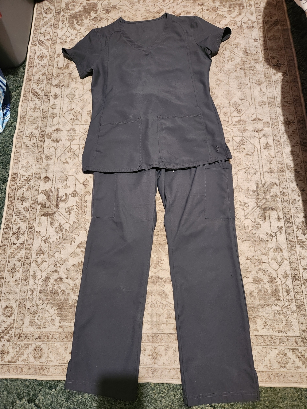 Med Couture Women's Straight Leg Scrub Set in Gray